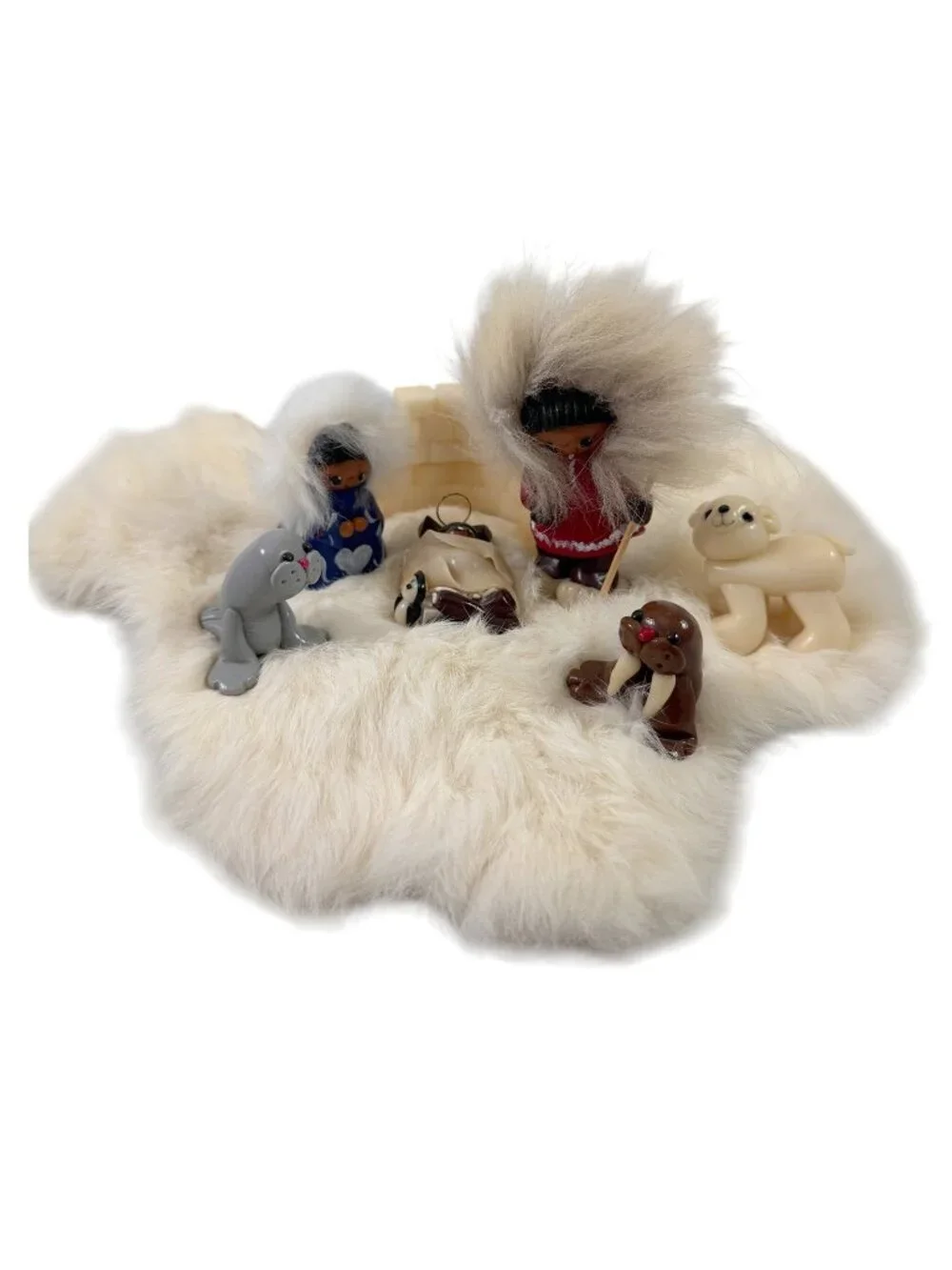 7 Piece Nativity Figurine Set Becky Martin Alaska Native Inuit Eskimo Windsong